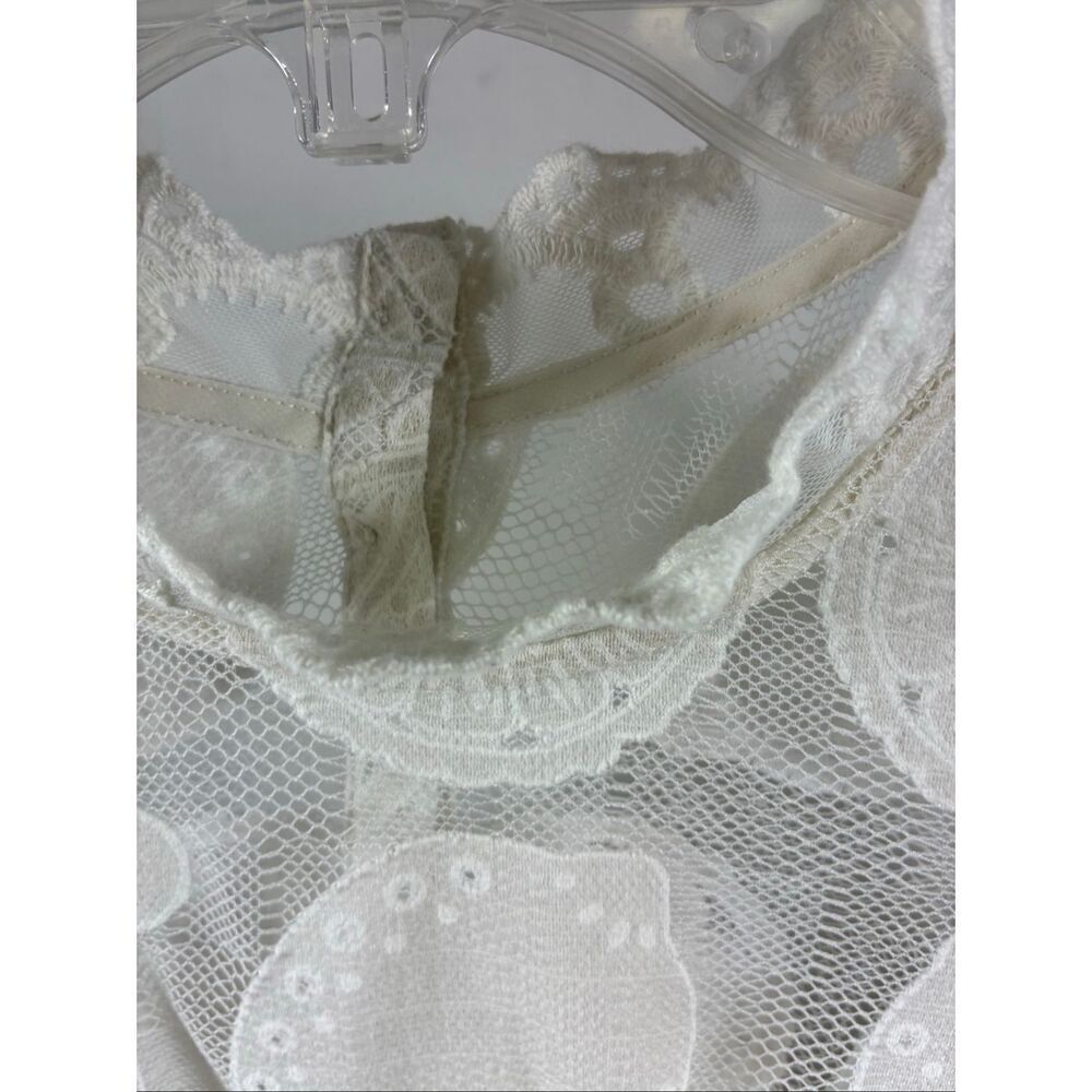 HD in Paris Anthropologie Lemon Lily Lace Blouse in Ivory Size 2 - Picture 5 of 9